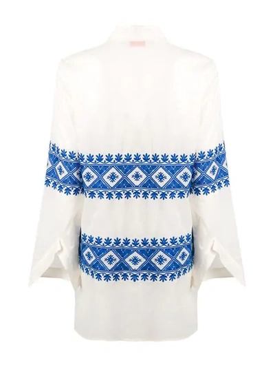 Shop Tory Burch Embroidered Beach Tunic Top In White