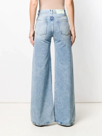 OFF-WHITE MID RISE WIDE-LEG JEANS - 蓝色