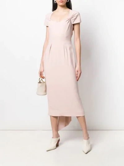 Shop Stella Mccartney Sweetheart Neck Fitted Dress In Neutrals