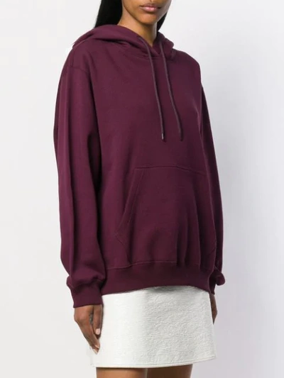 Shop Msgm Logo Print Hoodie In Red