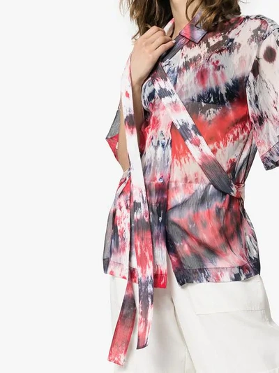 ASAI TIE-DYE CRINKLE SHIRT - 红色