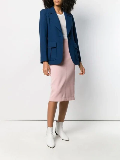 Shop Fendi Pencil Skirt In Pink