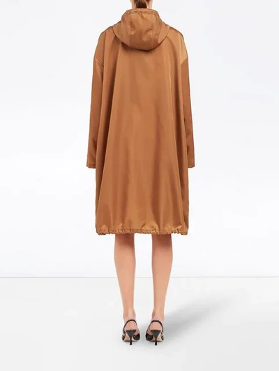 Shop Prada Nylon Gabardine Raincoat In Brown