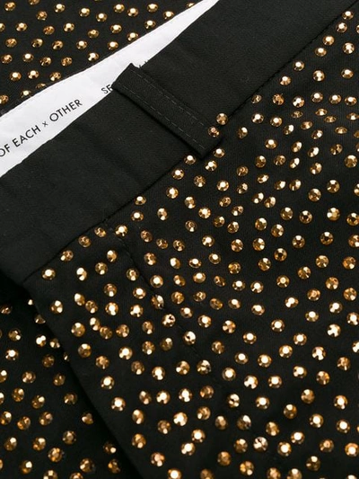 Shop Each X Other Crystal Embellished Flared Trousers In Black