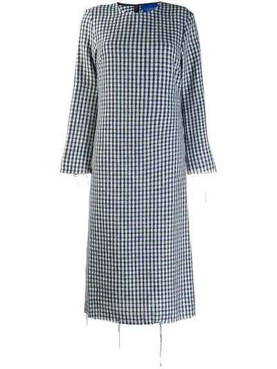 Shop Simon Miller Checkered Midi Dress In Blue