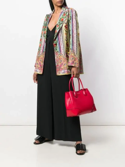 Shop Etro Printed Bohemian Blazer In Green