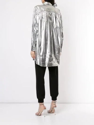 Shop Isabel Marant Tad Tunic Top In Silver
