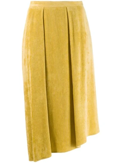 Shop Isabel Marant Freja Flowing Velvet Skirt In Yellow