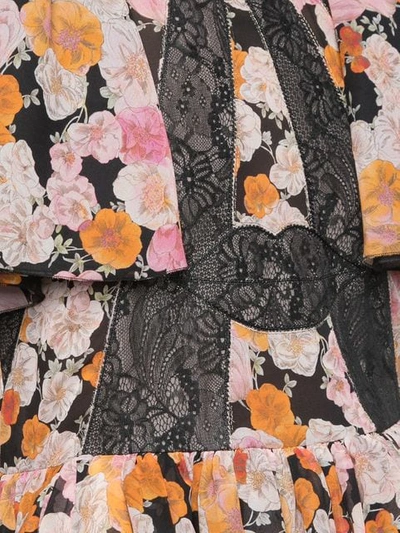 Shop Giambattista Valli High Low Rose Dress In Multicolour