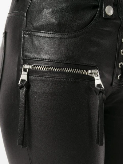 UNRAVEL PROJECT 系带紧身棉质混纺牛仔裤 - 黑色