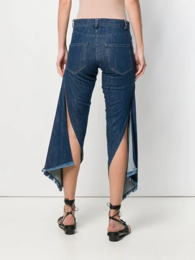 Shop Act N°1 Cropped Raw Edge Jeans In Blue