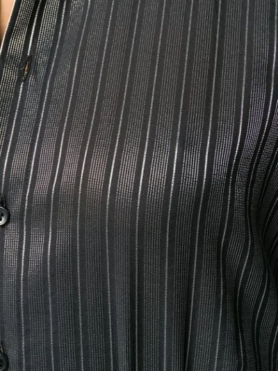Shop Saint Laurent Striped Boxy Shirt In Black