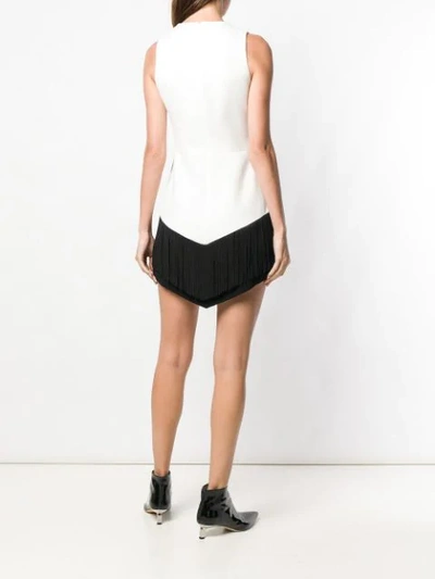 Shop David Koma Colour Block Mini Dress - White