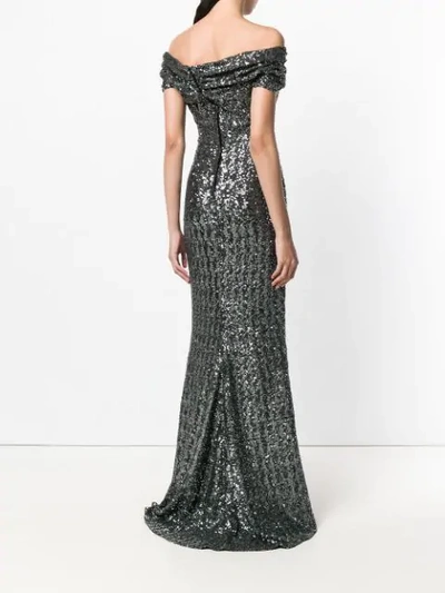 Shop Dolce & Gabbana Cocktail Sequinned Dress In Grey