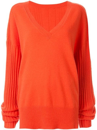 Shop Dion Lee Corrugated Ribbed Knit Sweater In Orange