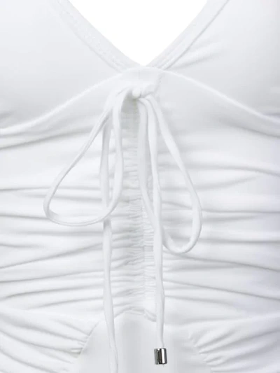 NICHOLAS 抽绳系带缩褶连体泳衣 - 白色