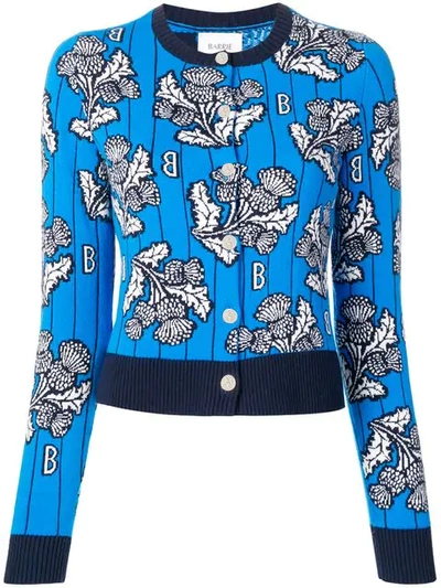 Shop Barrie Cashmere Intarsia Sweater In Blue