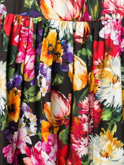 Shop Dolce & Gabbana Floral Print Skirt In Black