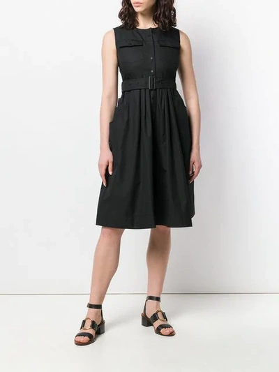 Shop Dice Kayek Belted Midi Dress In Black