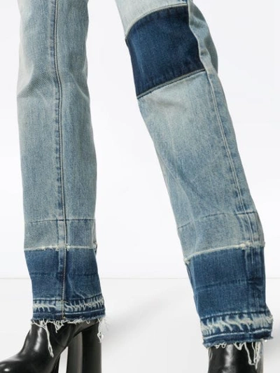 Shop Ambush Mid Rise Patchwork Straight Jeans In Blue