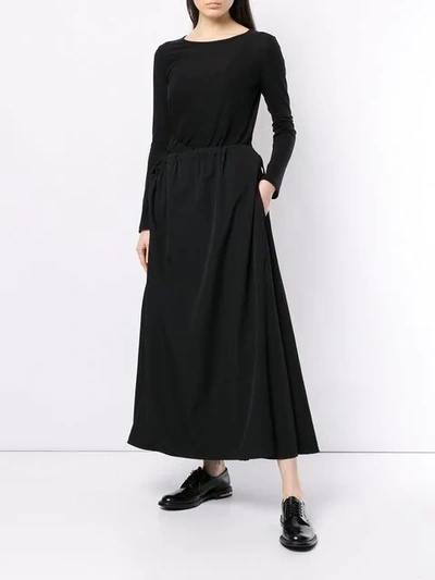 Shop Yohji Yamamoto High-waisted Skirt - Black