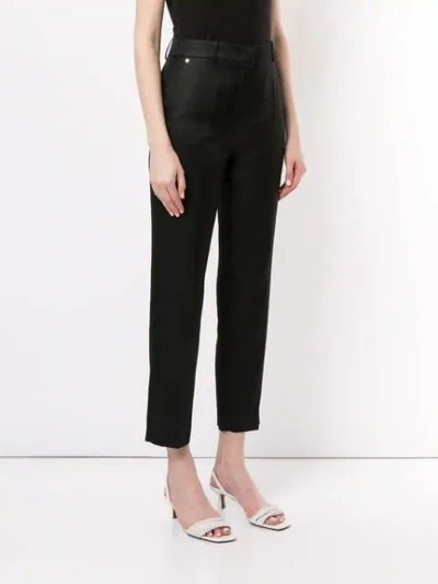 Shop Emilio Pucci Cropped High-waisted Trousers In Black