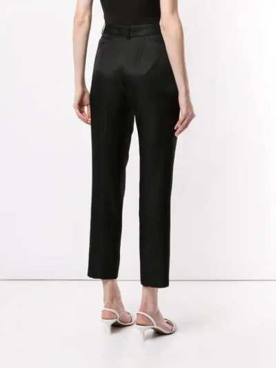 Shop Emilio Pucci Cropped High-waisted Trousers In Black