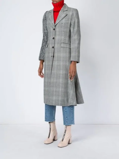 Shop Aalto Checked Single-breasted Coat In Black