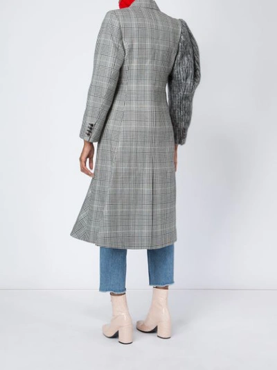 Shop Aalto Checked Single-breasted Coat In Black