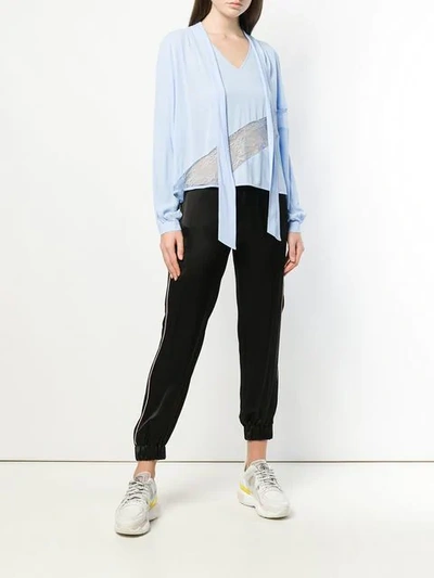 Shop Pinko Lace Detail Blouse In Blue