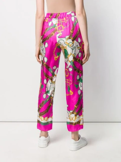 Shop P.a.r.o.s.h Printed Tapered Trousers In Pink