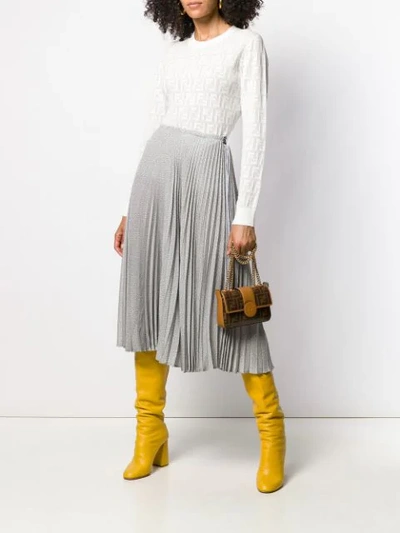 Shop Fendi Sunray Pleated Skirt In Grey