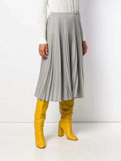 Shop Fendi Sunray Pleated Skirt In Grey