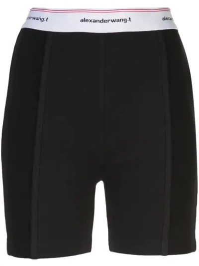 Shop Alexander Wang T Wash + Go Logo Bike Shorts In Black