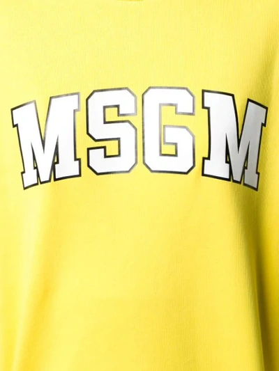 Shop Msgm Logo-print Sweatshirt In Yellow