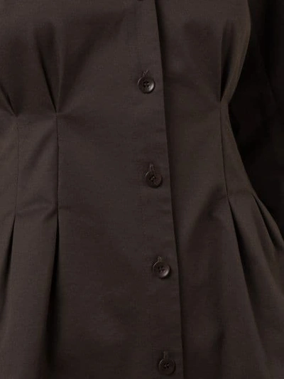 TIBI DOMINIC TWILL衬衫裙 - 棕色