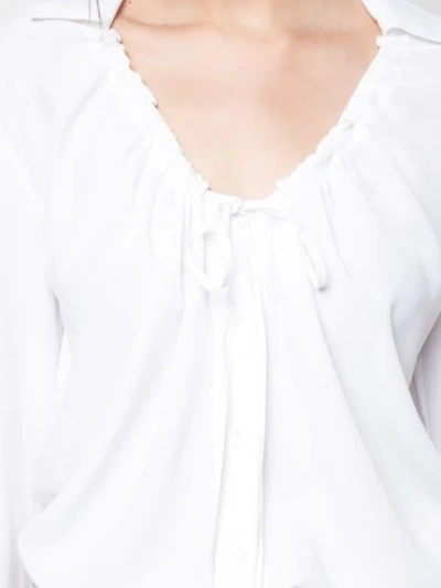 ALTUZARRA 缩褶领罩衫 - 白色
