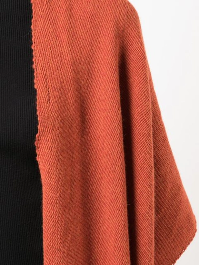 Shop Voz Hand-woven Poncho In Orange