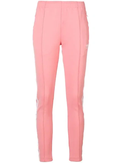 Shop Adidas Originals Skinny Track Pants In Pink
