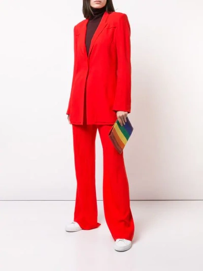 Shop Diane Von Furstenberg Layered Blazer In Red