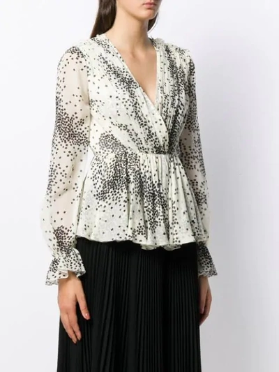 Shop Giambattista Valli Square Print Blouse In White