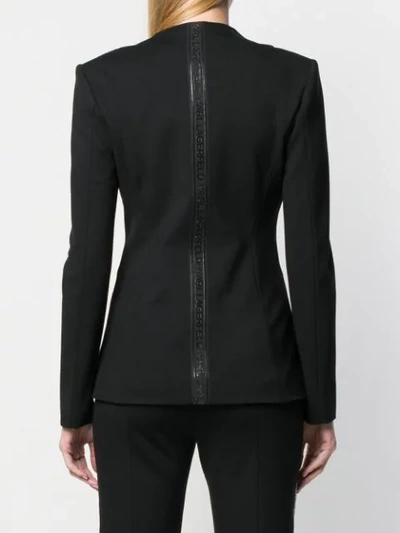 Shop Karl Lagerfeld V-neck Blazer In Black