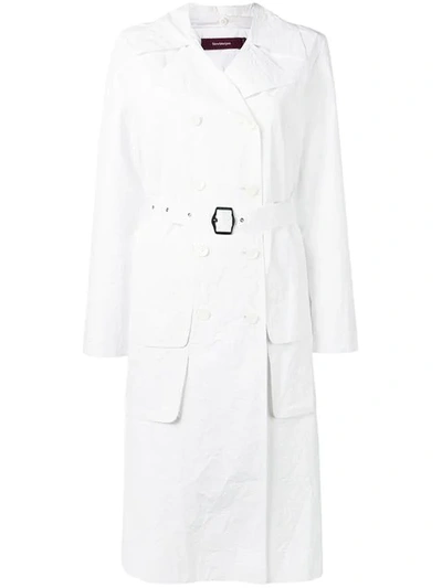 Shop Sies Marjan Creased Belted Trench Coat In White