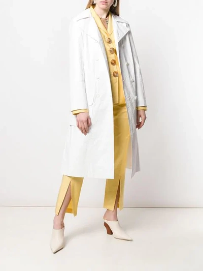 Shop Sies Marjan Creased Belted Trench Coat In White
