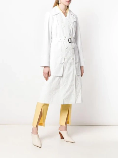 Shop Sies Marjan Creased Belted Trench Coat In White