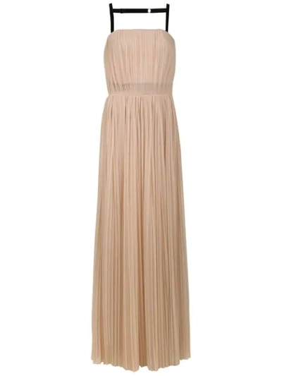 Shop À La Garçonne Long Tulle Dress In Neutrals