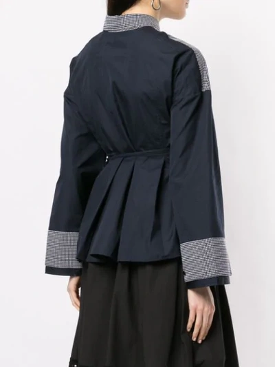 Shop Jour/né Wide Sleeves Check Shirt In Blue