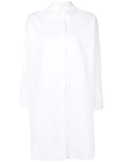 Shop Alberto Biani Plain Shirt Dress In White