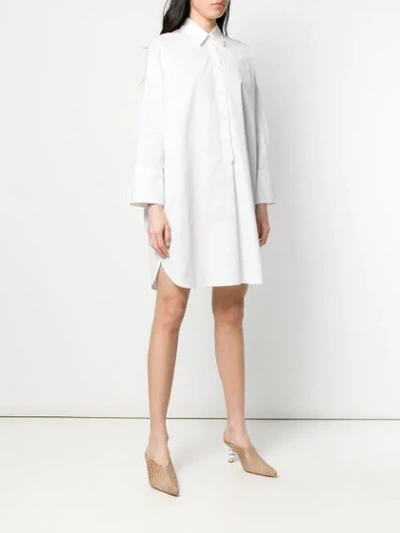 ALBERTO BIANI PLAIN SHIRT DRESS - 白色