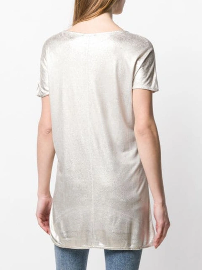 Shop Avant Toi Metallic Effect T-shirt In Gold